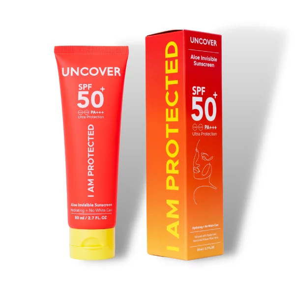 UNCOVER -I AM PROTECTED Aloe Invisible SPF50+ PA+++ UVA + UVB Sunscreen 2.7 oz 80ml